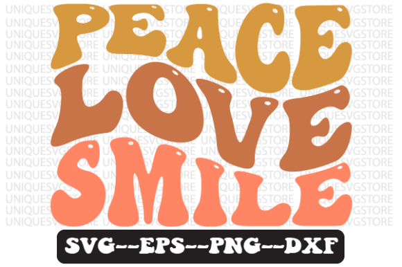 Peace Love Smile Quote Retro Svg Design for Blogs and Crafts